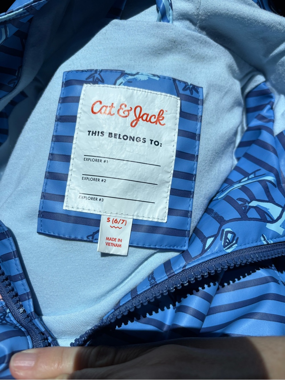 Cat & Jack Dinosaur Hooded Rain Jacket size S (6/7) - Picture 6 of 6